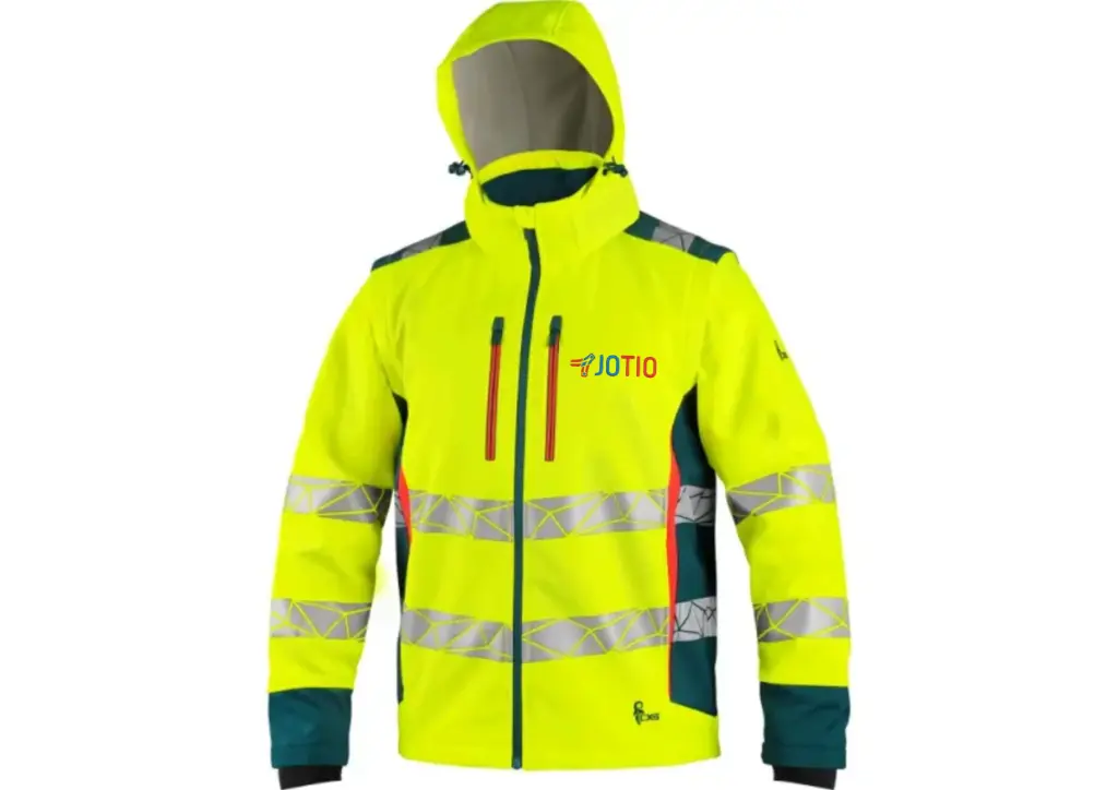 JoTio: Bunda CXS BEDFORD, výstražná, pánská, softshell, žluto-petrolová 
